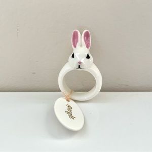 Bunny rabbit ring white size6.5